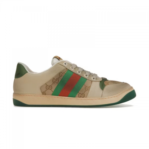 Gucci Tennis 1977 Low Top Sneakers Beige and Green