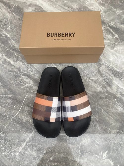 Burberry Check Print Casual Slides Multicolor