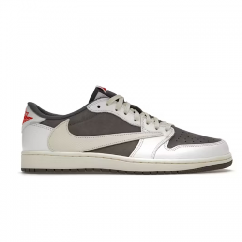 Jordan Air Jordan 1 Low Travis Scott Reverse Mocha Low Top Sneakers Brown and White