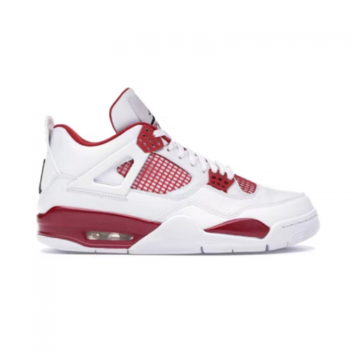 Jordan 4 Retro Fire Red Basketball Sneakers White and Red