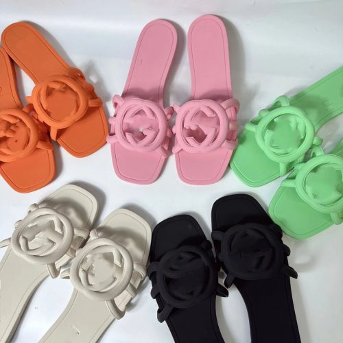 Gucci Rubber Slide Sandals Chunky Summer Slides Multicolor