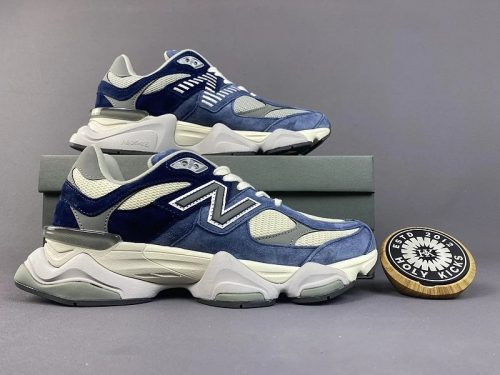 New Balance 9060 Chunky Sneakers Navy and Beige