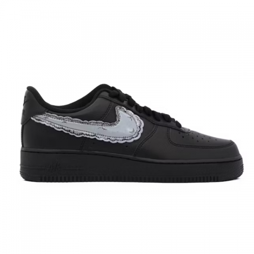 Nike Air Force 1 Low Cloud Swoosh Casual Sneakers Black