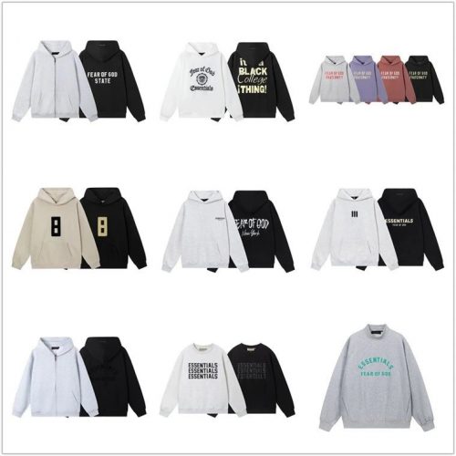 Fear of God FOG Essentials Graphic Streetwear Hoodie and Sweatshirt Multicolor