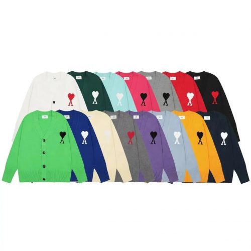 Ami Paris Ami de Coeur Knit Cardigan Multicolor