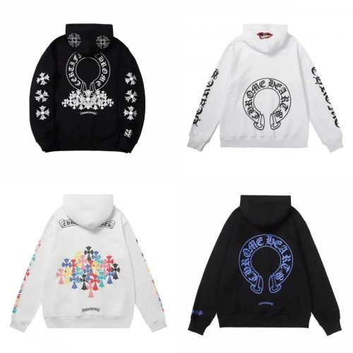 Chrome Hearts Graphic Print Streetwear Hoodie Multicolor