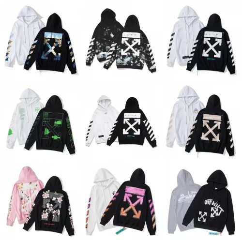Off-White Arrow Graphic Streetwear Hoodie Multicolor