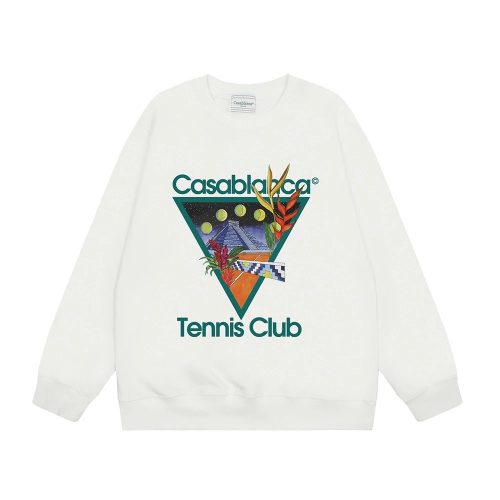 Casablanca Tennis Club Graphic Cotton Sweatshirt White