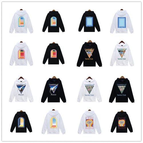 Casablanca Graphic Print Cotton Hoodie Multicolor