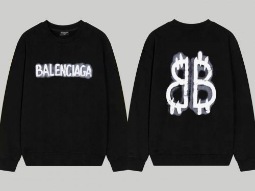 Balenciaga Spray Paint BB Oversized Crewneck Black