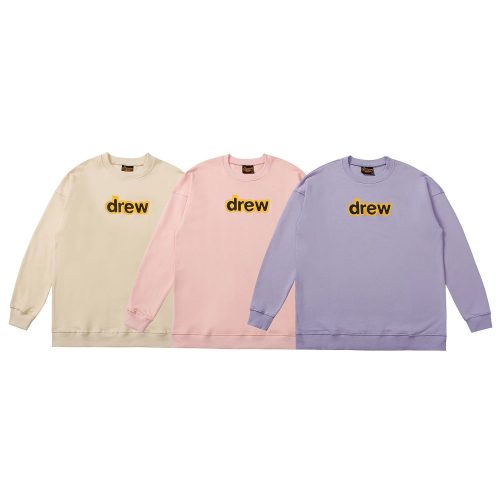 Drew House Drew Mascot Crewneck Oversized Sweatshirt Beige Pink and Purple