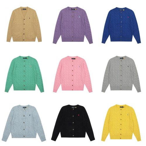 Polo Ralph Lauren PRL Cable-Knit Classic Cardigan Sweater Multicolor