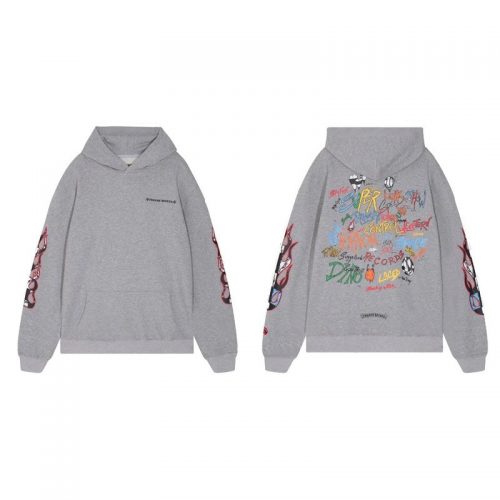 Chrome Hearts Matty Boy Records Graphic Streetwear Hoodie Gray