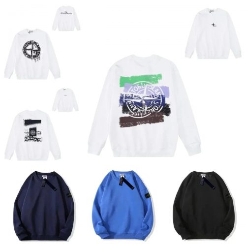 Stone Island Graphic Print Crewneck Sweatshirt Multicolor