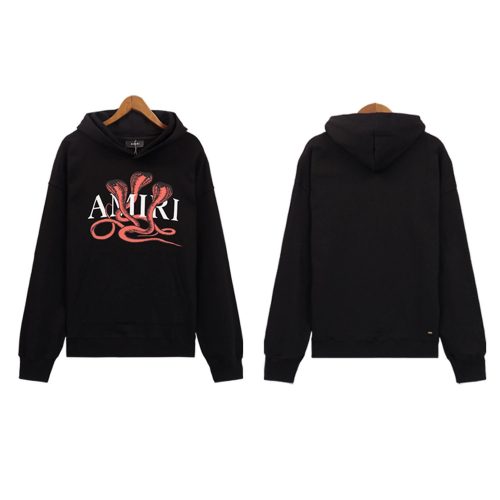 Amiri Cobra Graphic Cotton Hoodie Black