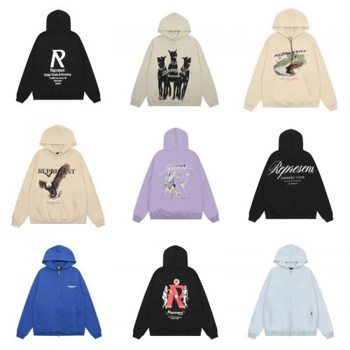 Represent Graphic Hoodies and Zip-Ups Streetwear Sweatshirts Multicolor