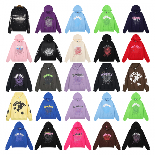 Sp5der Sp5der Web Graphic Streetwear Hoodie Multicolor