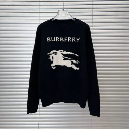 Burberry Equestrian Knight Design Knit Sweater Black