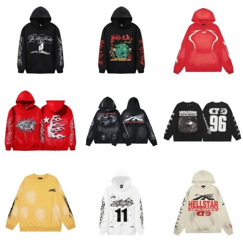 Hellstar Graphic Print Oversized Hoodie Multicolor