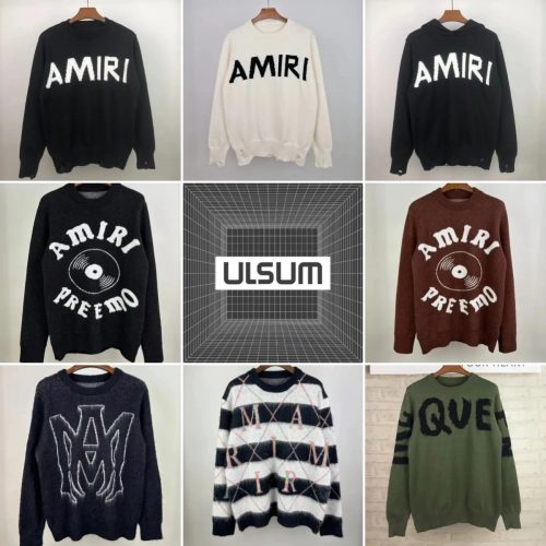 Amiri Graphic Knit Sweater Oversized Pullover Multicolor