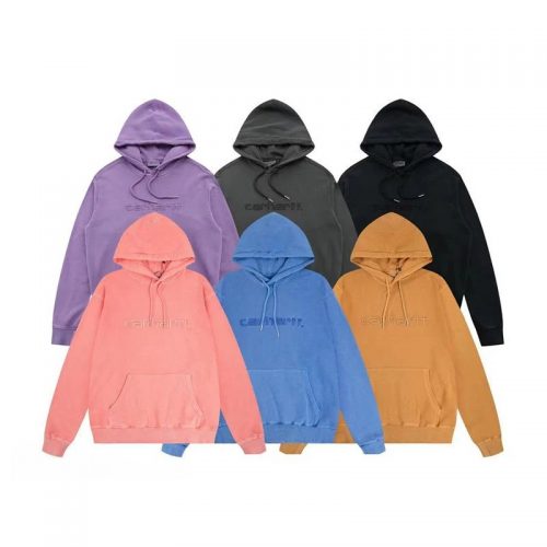 Carhartt Embroidered Script Hoodie Vintage Streetwear Sweatshirt Multicolor