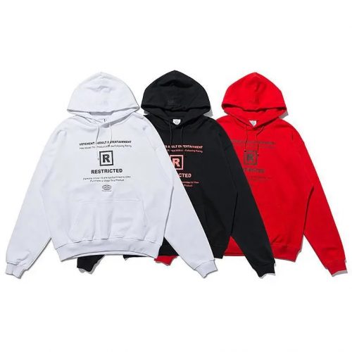 Vetements Restricted Adult Entertainment Graphic Hoodie Multicolor