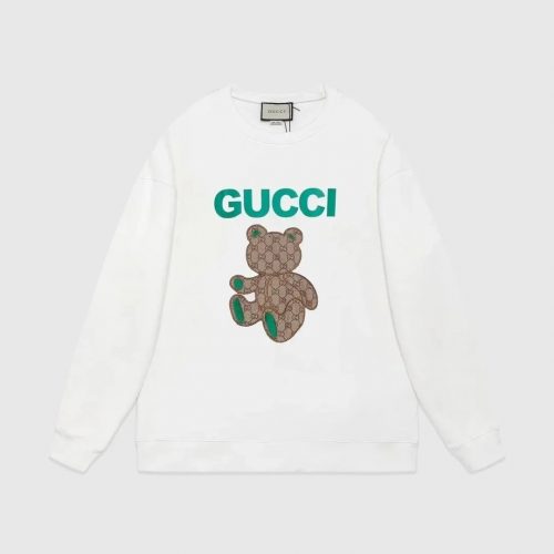 Gucci GG Bear Print Cotton Sweatshirt White