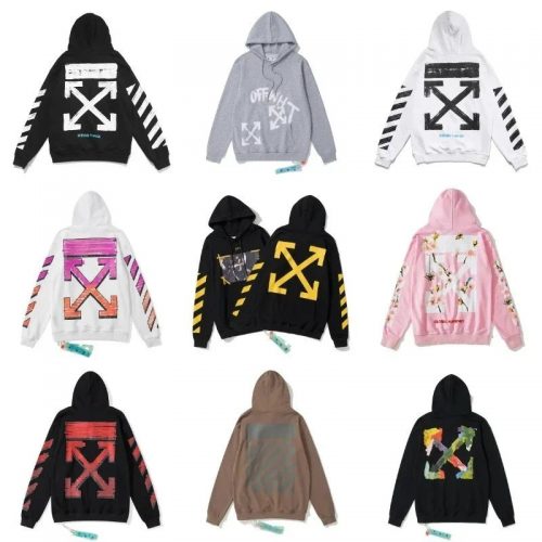 Off-White Arrows Graphic Streetwear Hoodie Multicolor