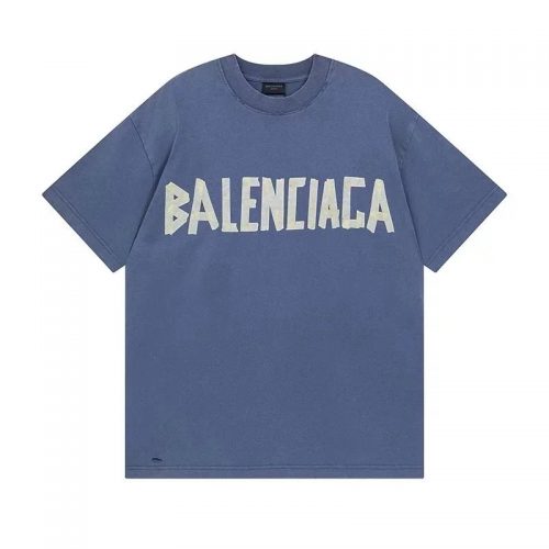 Balenciaga Vintage Jersey Oversized T-Shirt Blue