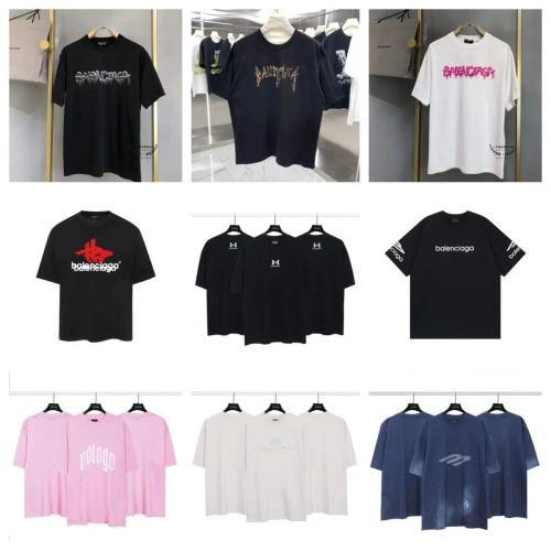 Balenciaga Graphic Print Oversized T-Shirt Multicolor