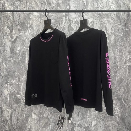 Chrome Hearts Gothic Script Long Sleeve Graphic Tee Black