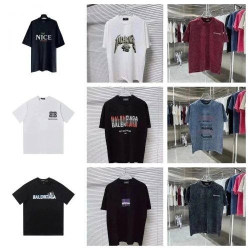 Balenciaga Graphic Print Oversized T-Shirt Multicolor