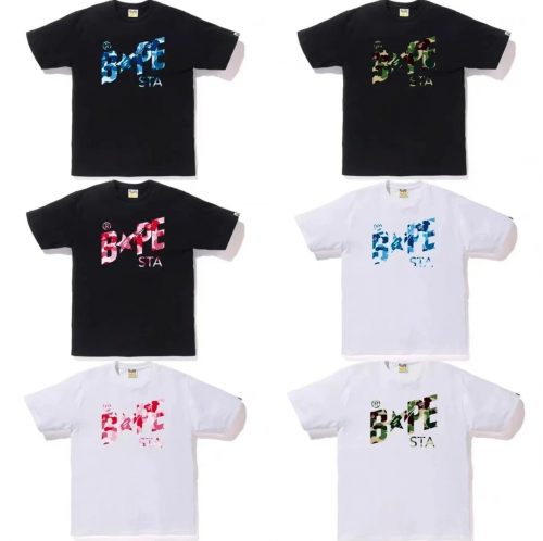 A Bathing Ape BAPE BAPE STA Camo Graphic Streetwear T-Shirt Multicolor