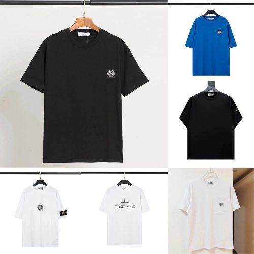 Stone Island Graphic Tee Cotton T-Shirt Multicolor