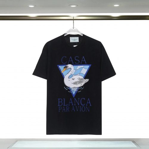 Casablanca Swan Graphic Cotton T-Shirt Black
