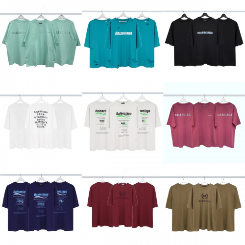 Balenciaga Graphic Print Oversized T-Shirt Collection Multicolor