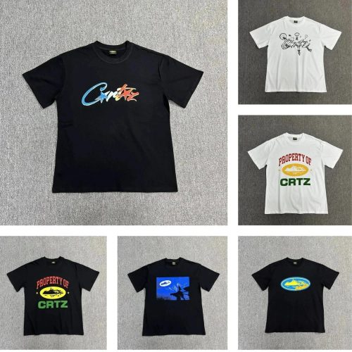 Corteiz CRTZ Graphic Print Streetwear T-Shirt Black and White
