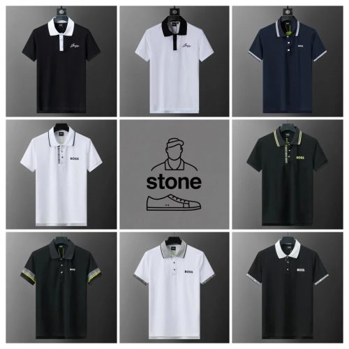 Hugo Boss Casual Cotton Polo Shirt Collection Black and White