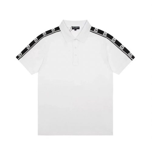 Dolce & Gabbana D&G Tape Detail Cotton Polo Shirt White