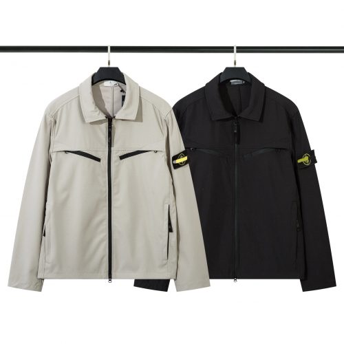 Stone Island Soft Shell-R Lightweight Jacket Beige and Black