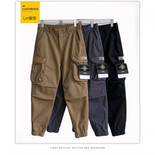 Stone Island Cargo Joggers Casual Cotton Pants Multicolor