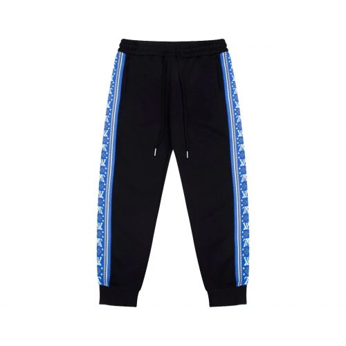 Louis Vuitton LV Monogram Side Stripe Casual Joggers Black