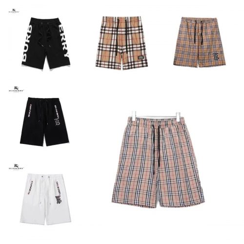 Burberry Check and Logo Print Casual Shorts Multicolor