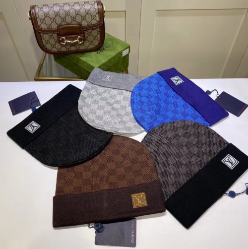 Louis Vuitton LV Damier Knit Beanie Winter Hat Multicolor