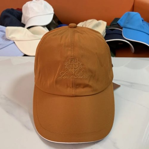 Loro Piana Baseball Cap Embroidered Sporty Baseball Cap Brown
