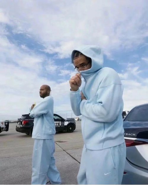 Nike Tech Fleece Oversized Tracksuit Set Light Blue