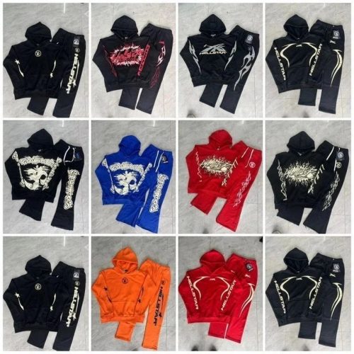 Hellstar Graphic Print Streetwear Tracksuit Set Multicolor