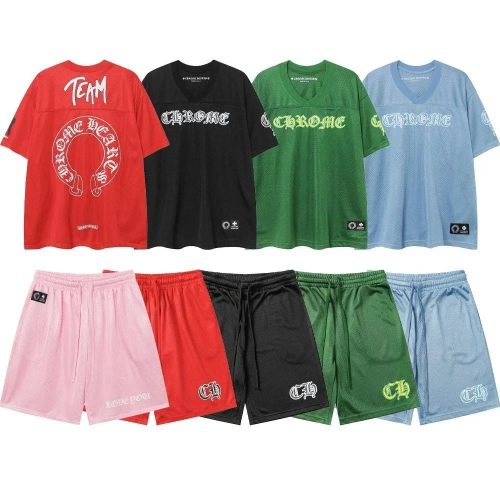 Chrome Hearts Mesh Jersey Shorts Set Streetwear Matching Set Multicolor