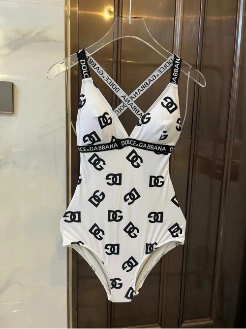 Dolce & Gabbana D&G Monogram Print Iconic Swimsuit White