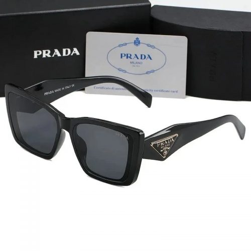 Prada Symbole Rectangular Sunglasses Black